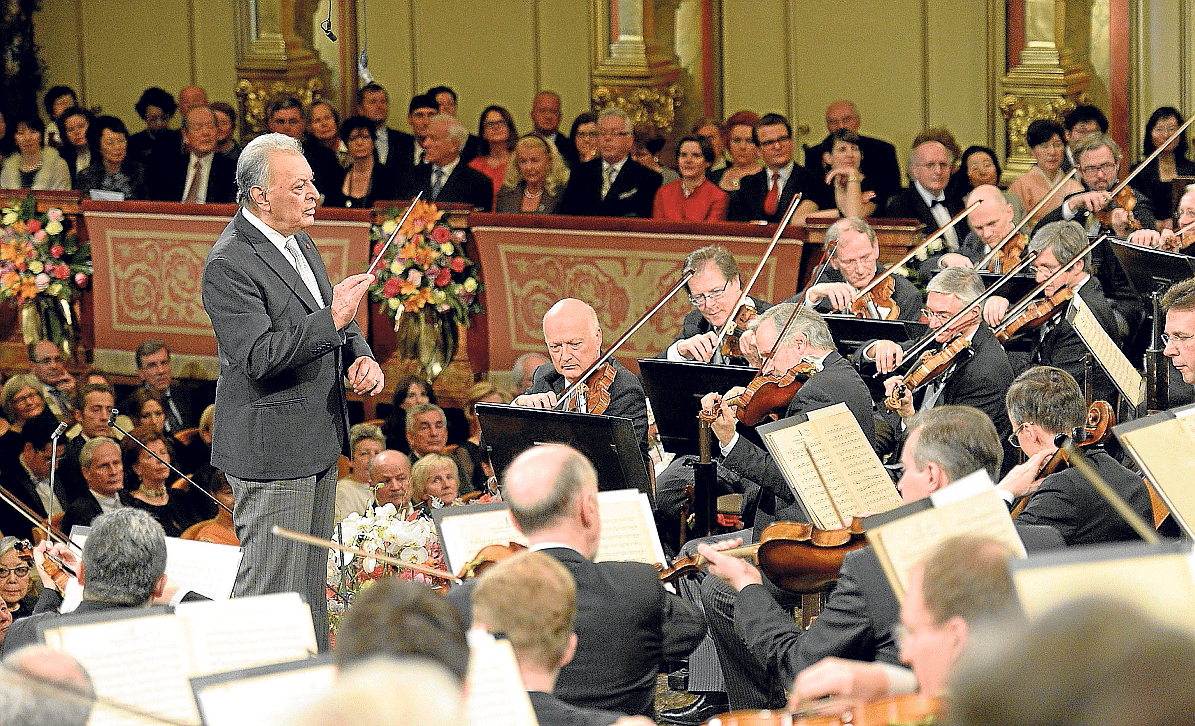 El director indio Zubin Mehta, durante el concierto de Año Nuevo de la Filarmónica de Viena.