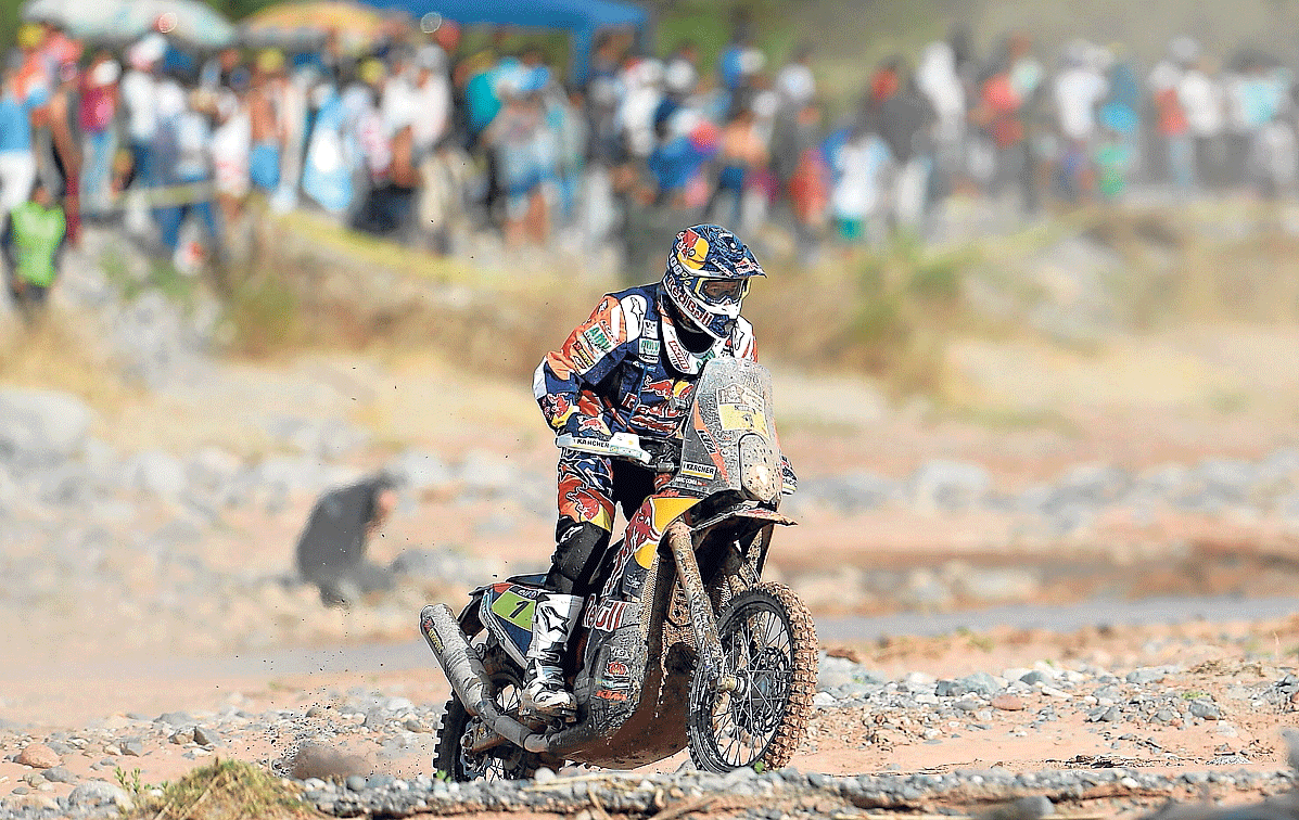El catalán Marc Coma, durante la undécima etapa del Rally Dakar
