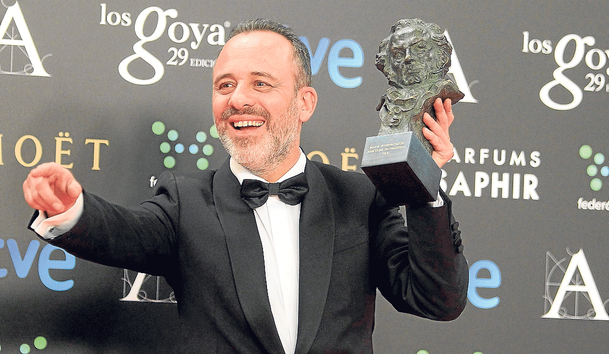 Javier Gutiérrez, el pasado 7 de febrero, con su Goya al mejor actor por 'La isla mínima'