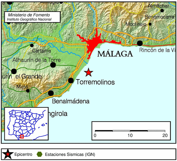 El epicentro del terremoto ha sido la localidad malagueña de Torremolinos