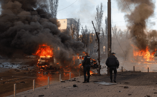 GIF - Bombardeo sobre Kiev