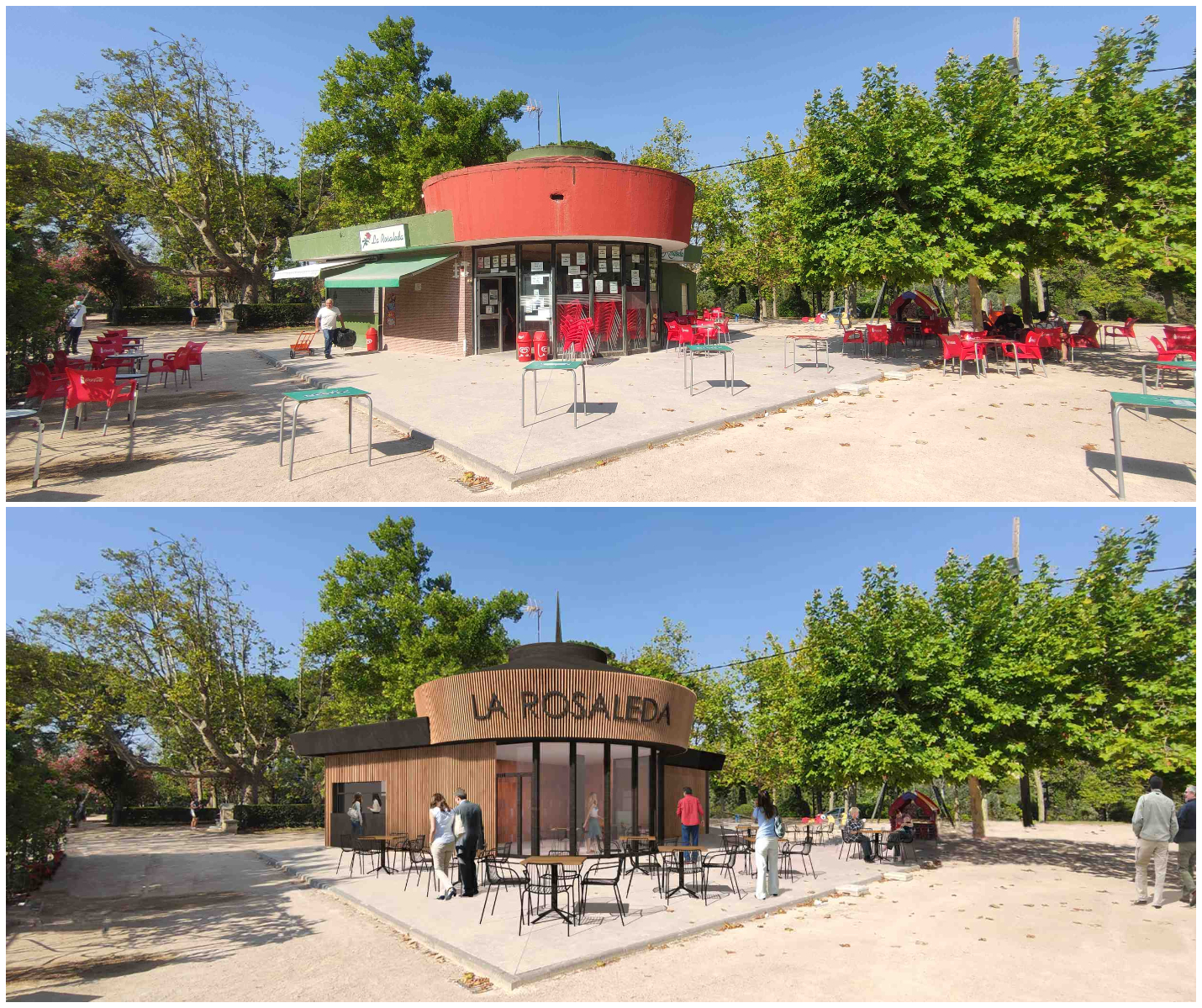 Fotos del antes y el después de los quioscos del Parque Grande de ...