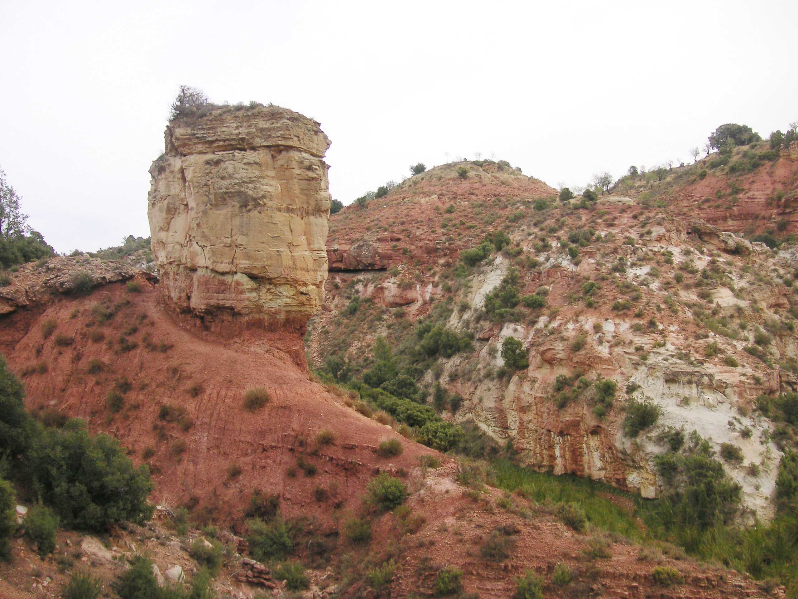 Jurassic outcrops with dinosaur fossils in Riodeva (Teruel).